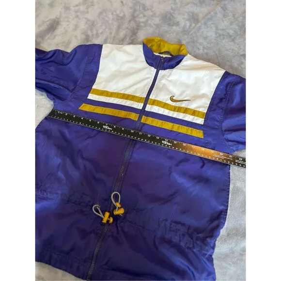 Vintage Nike Jacket Womens Size Small Purple Gold Windbreaker Track Full Zip