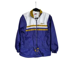 Vintage Nike Jacket Womens Size Small Purple Gold Windbreaker Track Full Zip