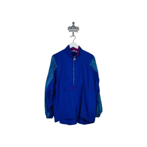 VINTAGE REEBOK CYAN STRIPE WINDBREAKER - M