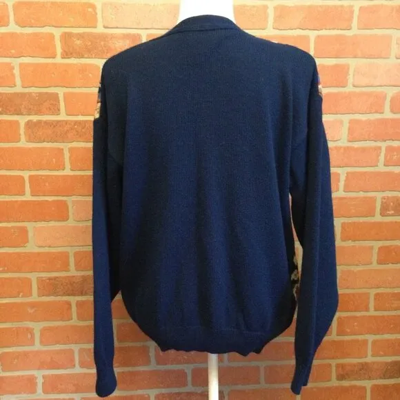 Vintage Southern Lady Cardigan Sweater V Neck Button Front Long Sleeve Size M