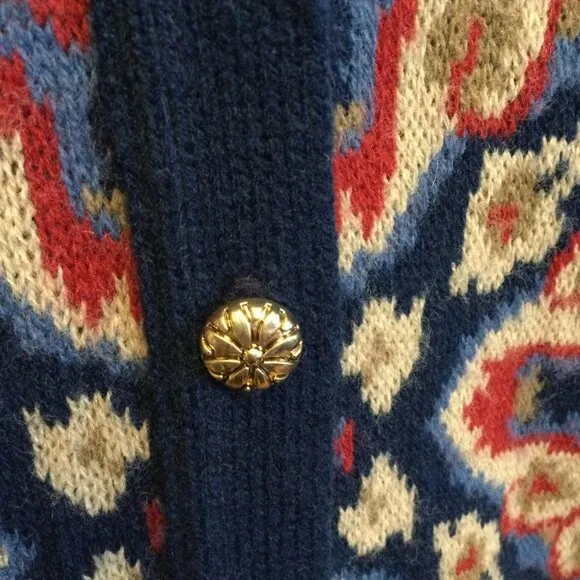 Vintage Southern Lady Cardigan Sweater V Neck Button Front Long Sleeve Size M