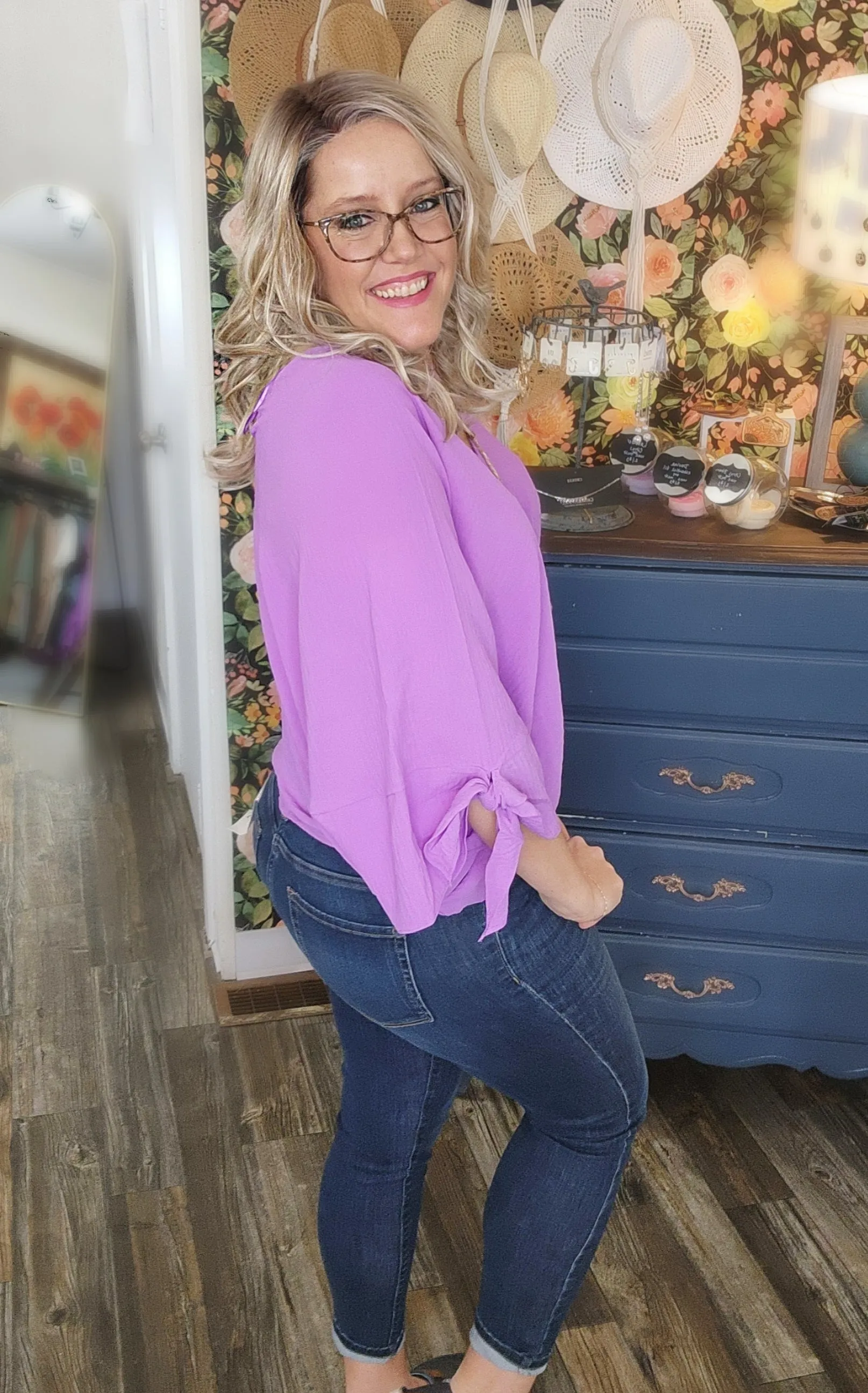 Violet Woven Delight Blouse 1X-3X * on sale *