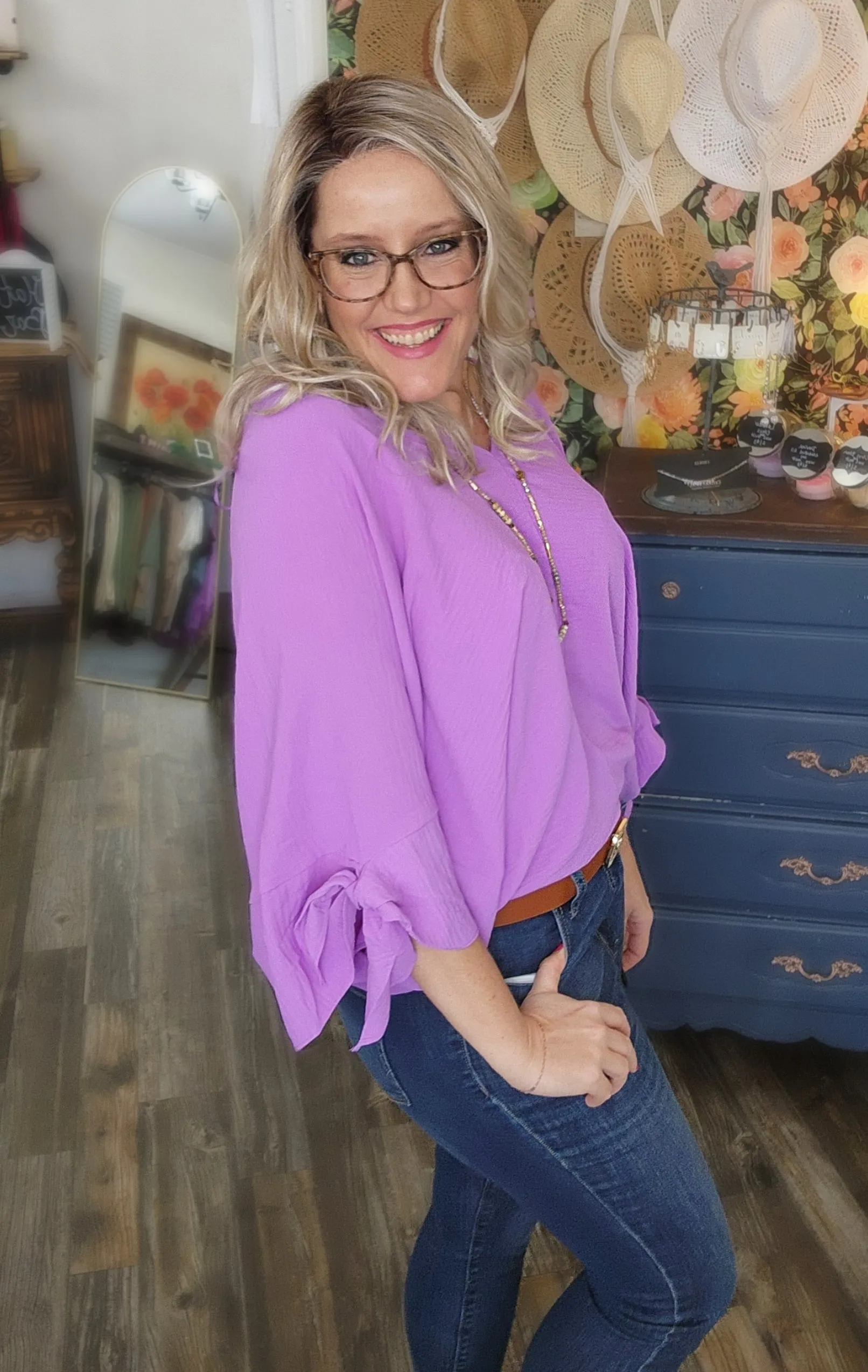 Violet Woven Delight Blouse 1X-3X * on sale *