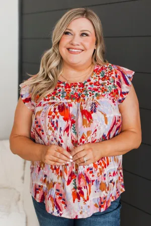 Waking Memories Floral Blouse- Pink Multi