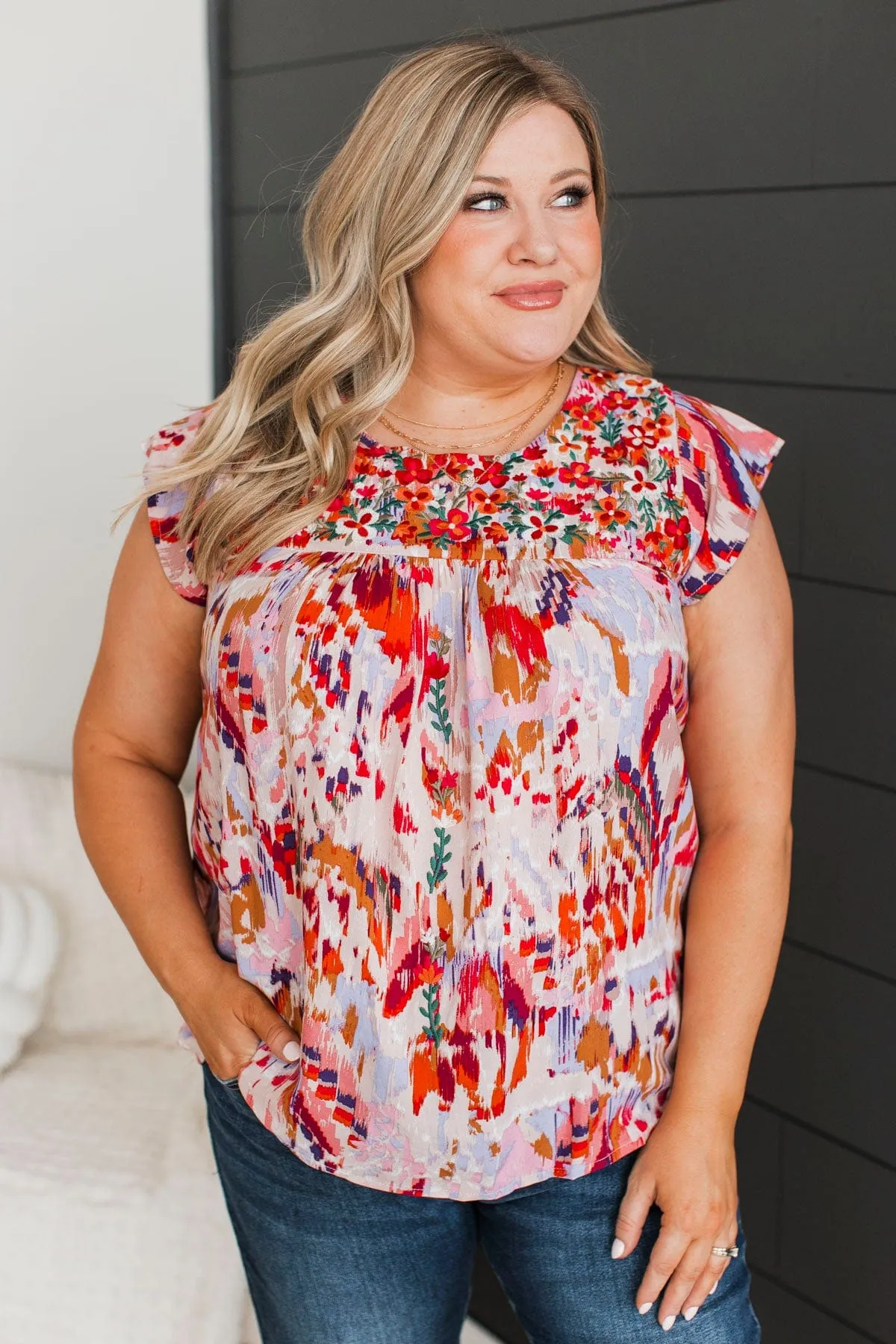 Waking Memories Floral Blouse- Pink Multi