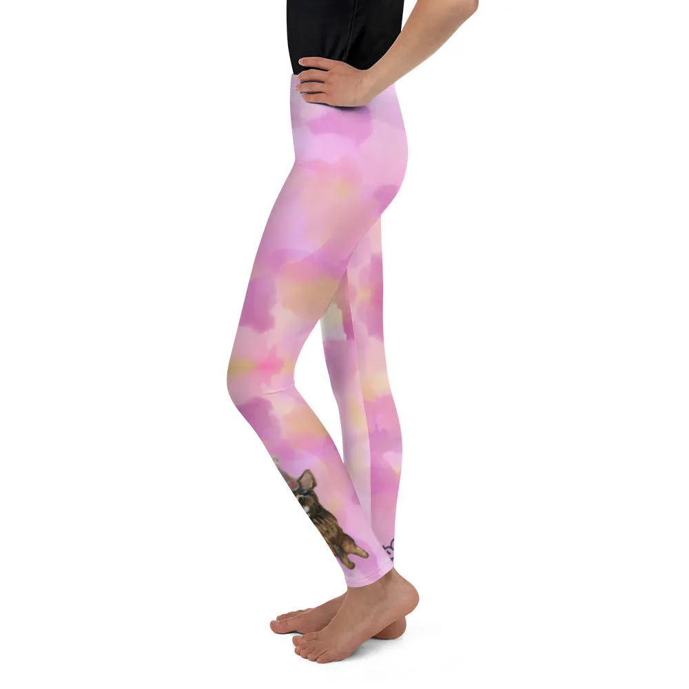 Whimsy Fit “Cotton Candy - Party Dog” Girls Leggings