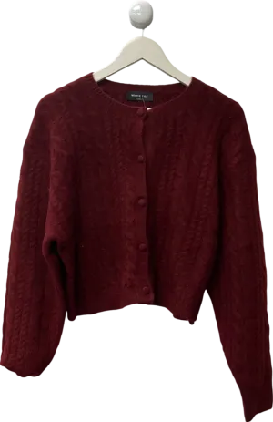 White Fox Red Betting On You Knit Cardigan Wine UK L/XL