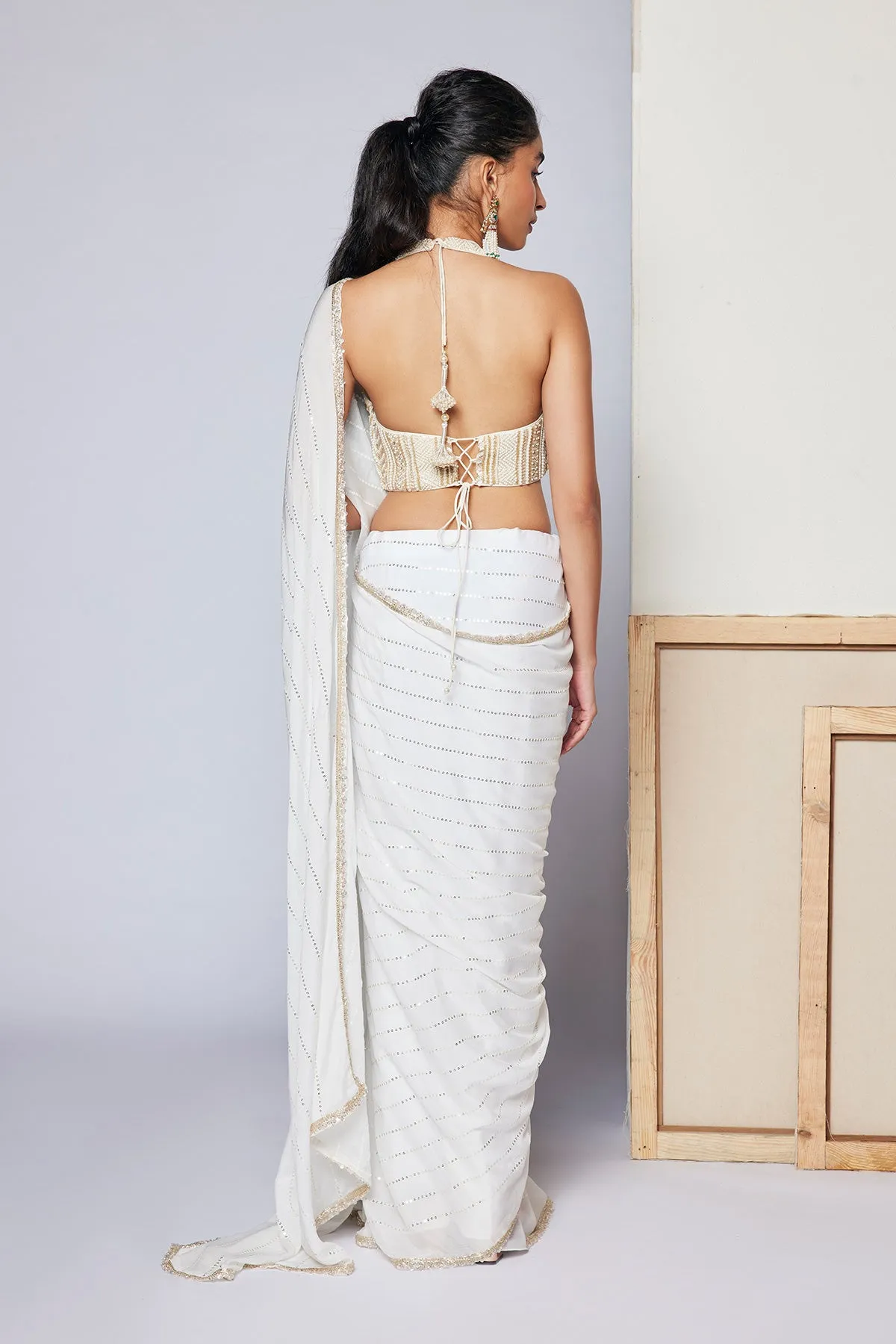 WHITE IVY SAREE
