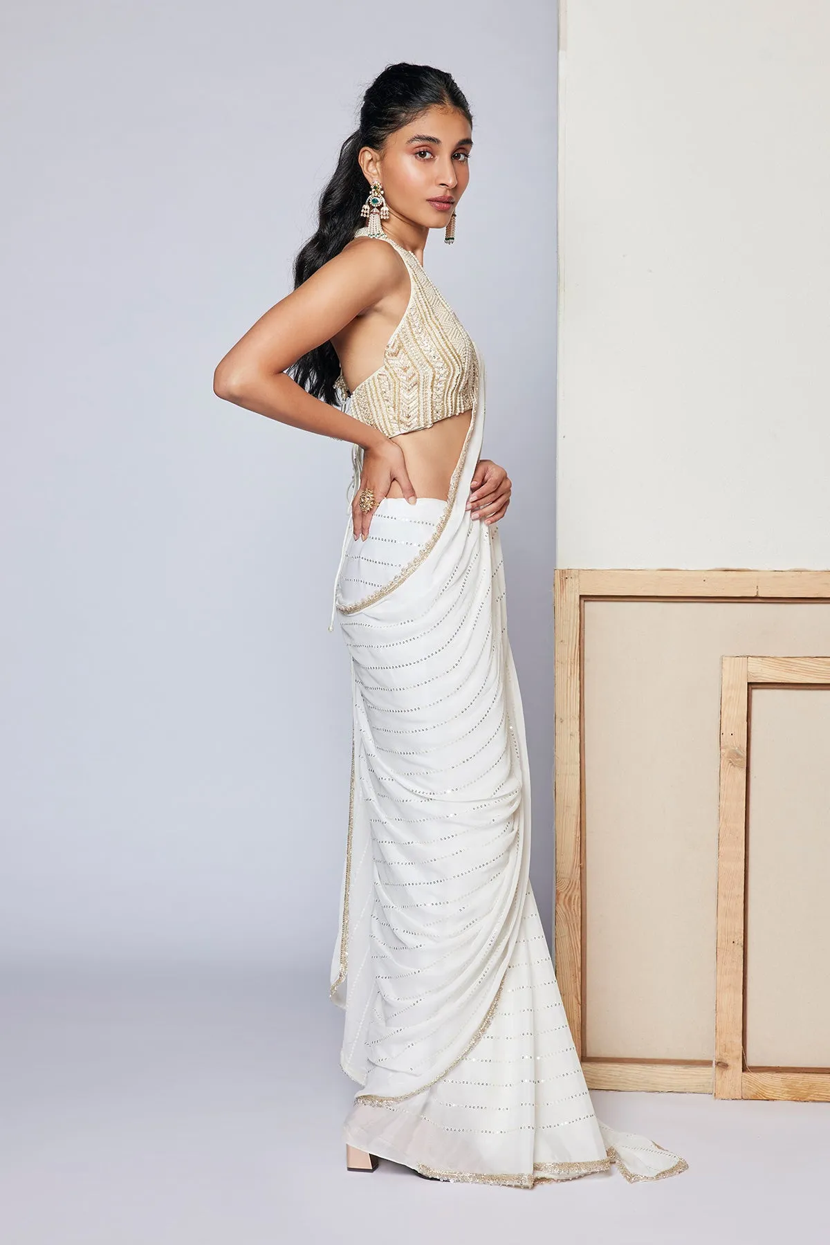 WHITE IVY SAREE