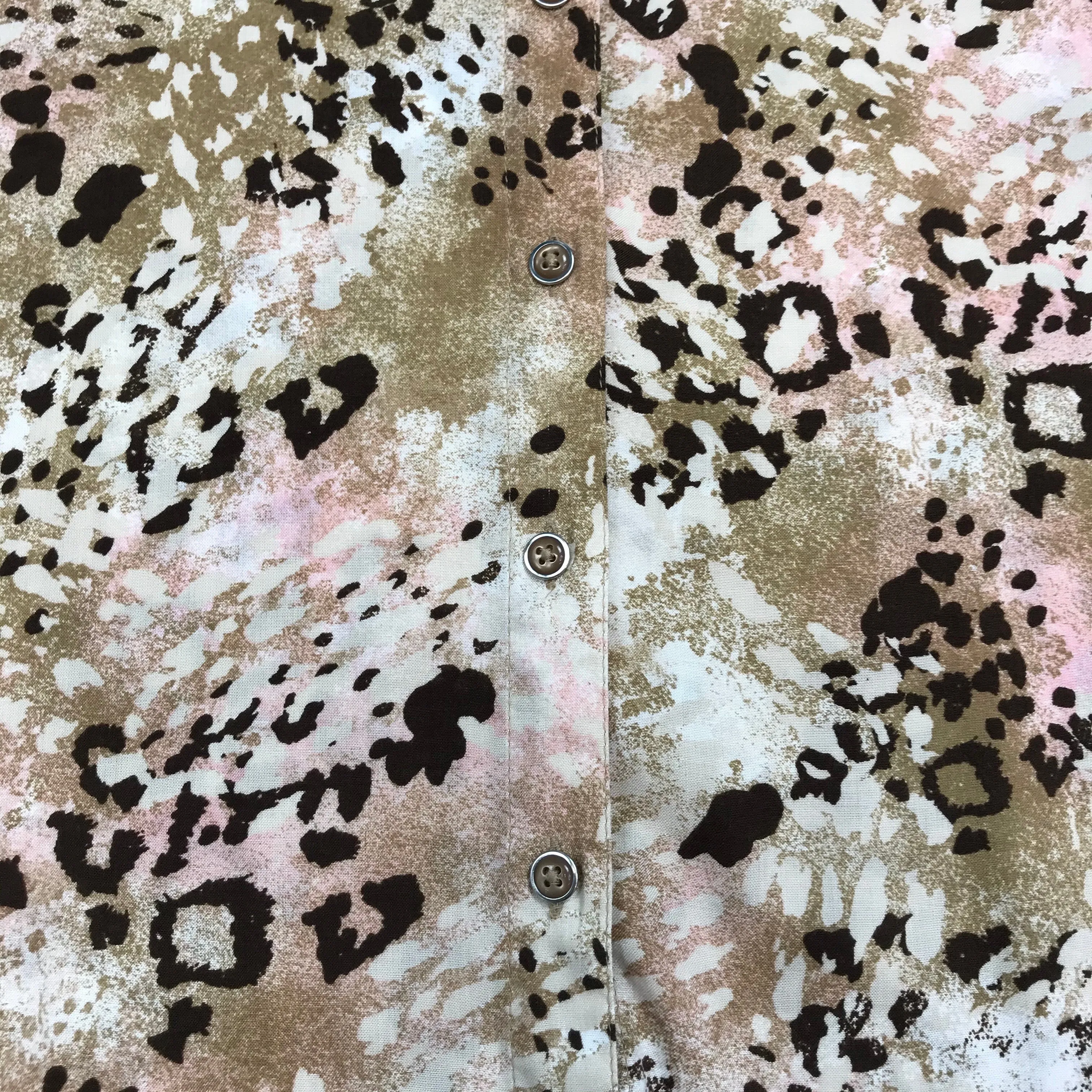 White Stag Leopard Print Button Up Blouse