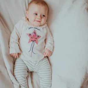 White Wish Slogan Applique Top And Legging Set