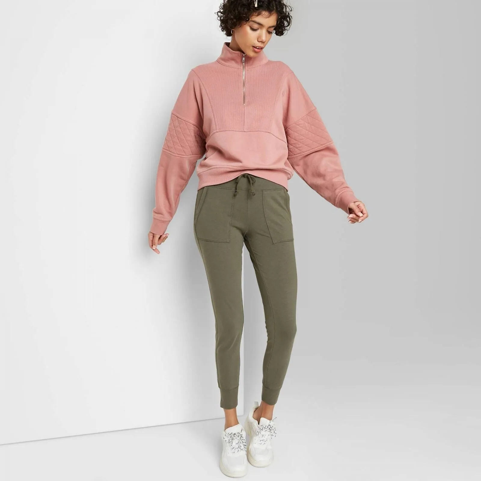 Wild Fable Women's High-Waisted Pocket Leggings Olive Green XS