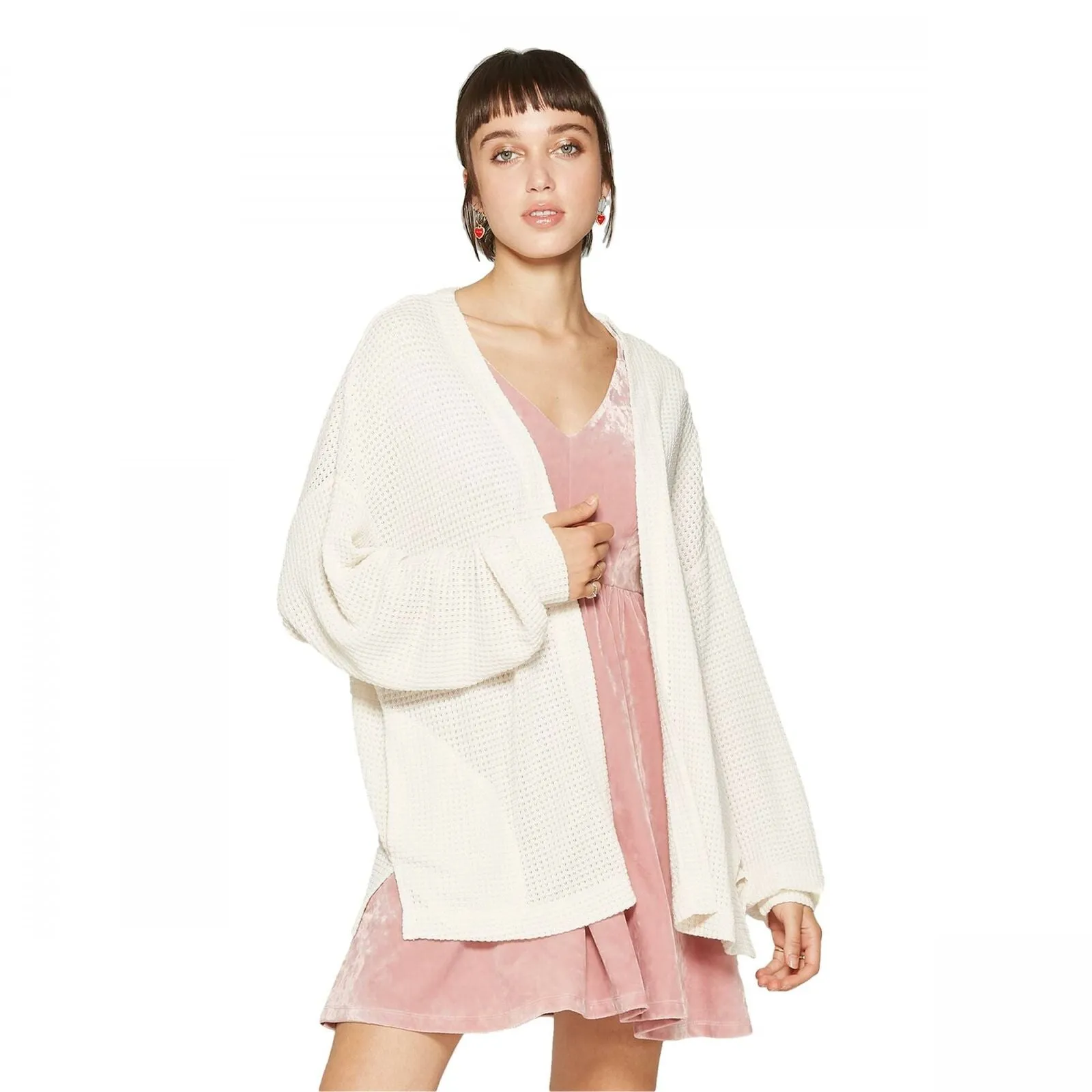 Wild Fable Women's Oversized Waffle Cardigan Sweater