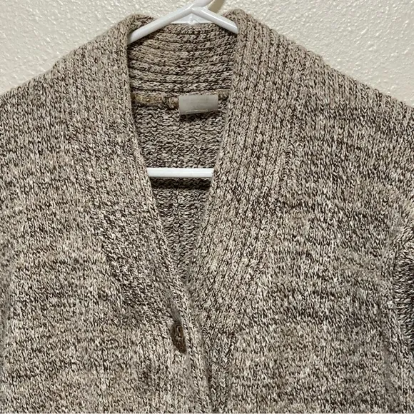 Willapa Bay Knits Women's Handmade Sweater Cardigan Button Front Pockets Beige S