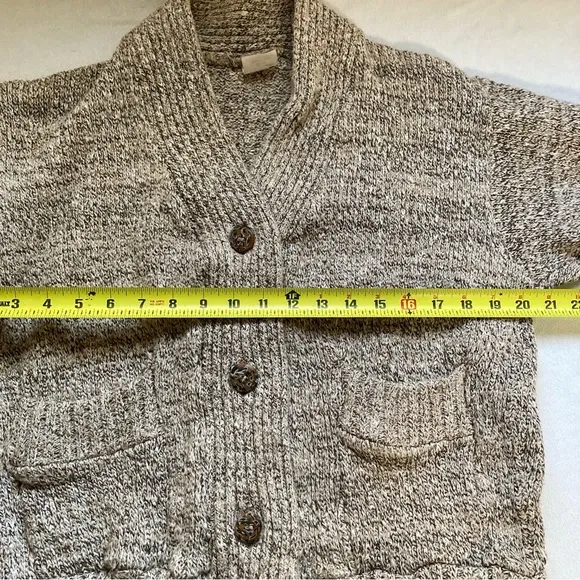 Willapa Bay Knits Women's Handmade Sweater Cardigan Button Front Pockets Beige S