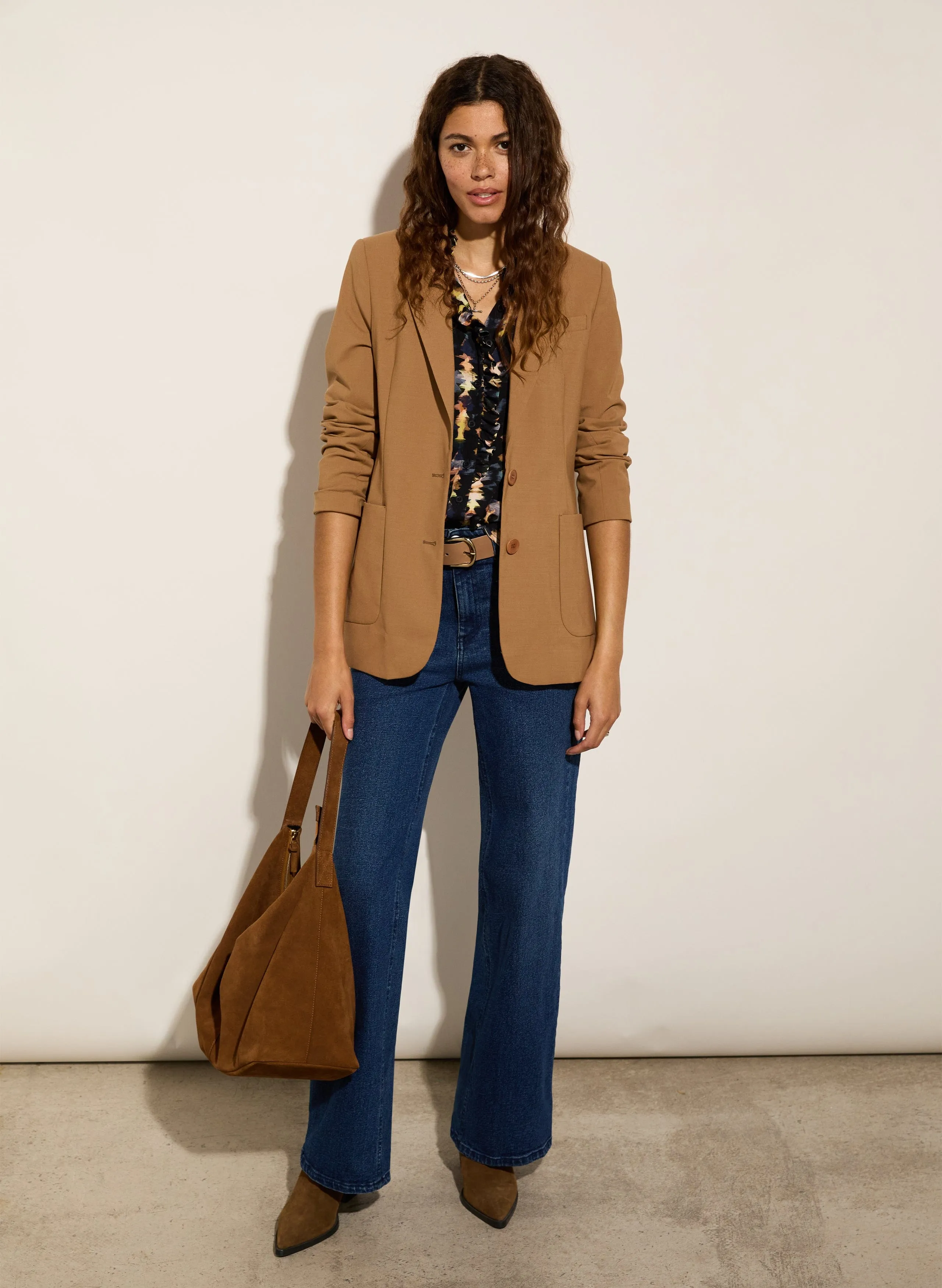 Willow  Lenzing™ Ecovero™ Viscose Printed Blouse | Navy Texture