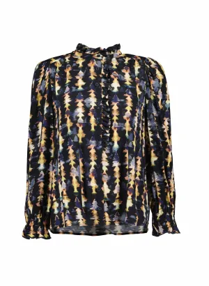 Willow  Lenzing™ Ecovero™ Viscose Printed Blouse | Navy Texture