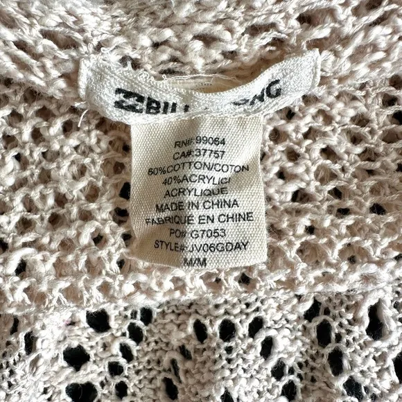 Women’s Cardigan BILLABONG Sweater Beige Knit Duster Open Front Cardigan Coverup