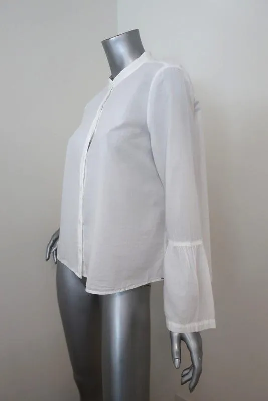 Xirena Bell Sleeve Top Bianca White Cotton Size Small Button-Up Blouse