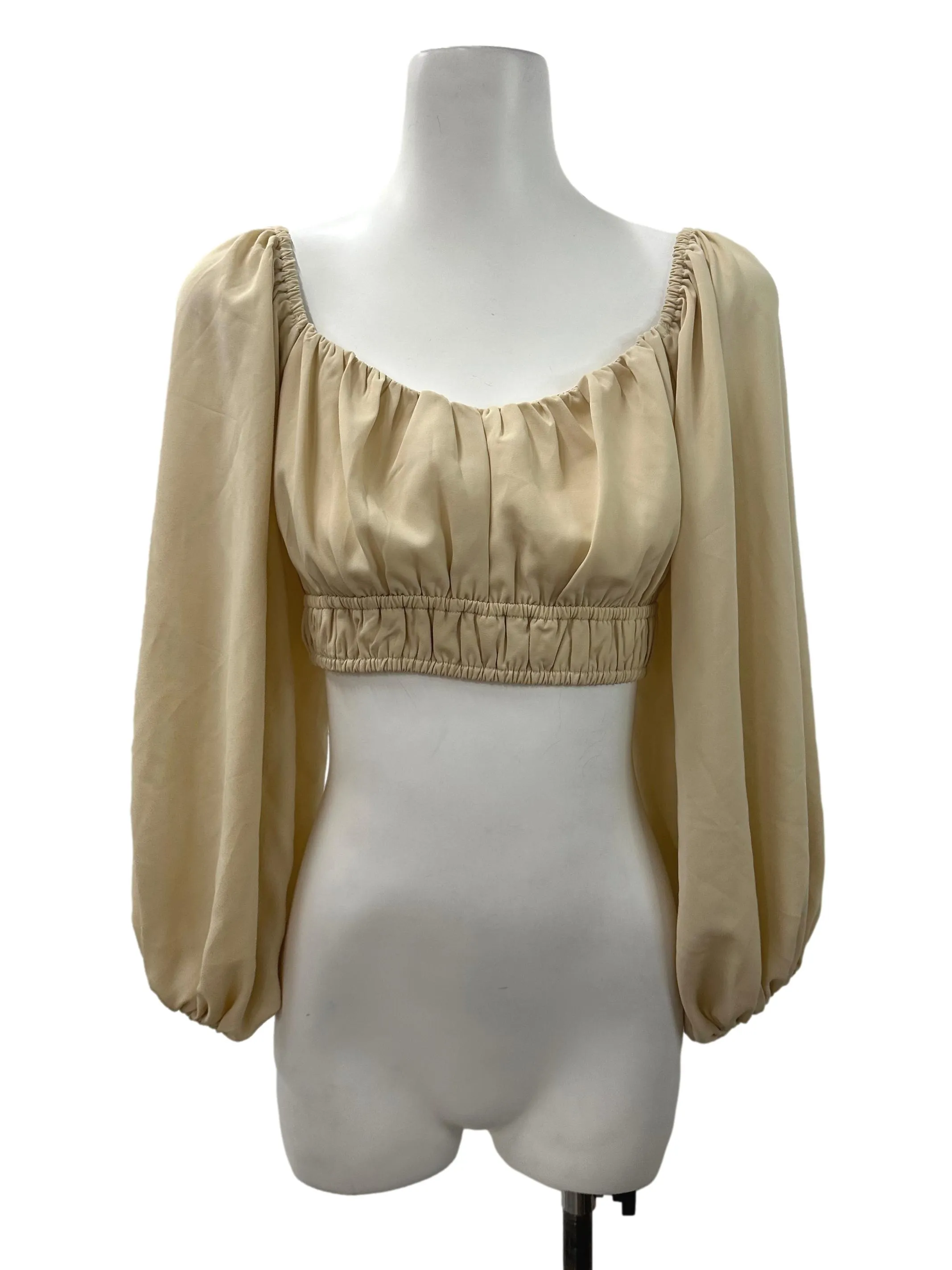 Yellow Beige Long Sleeved Blouse