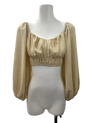 Yellow Beige Long Sleeved Blouse