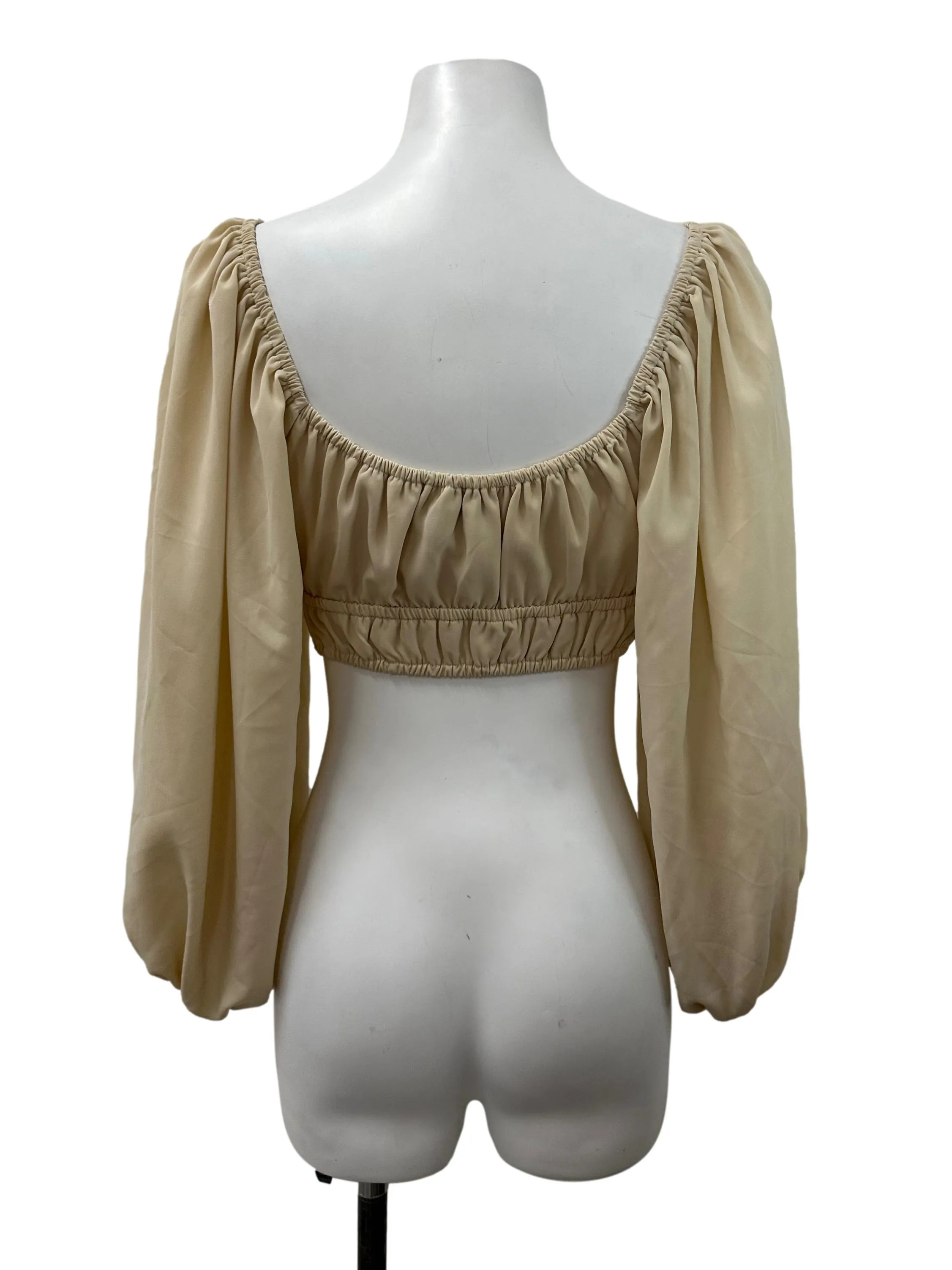 Yellow Beige Long Sleeved Blouse