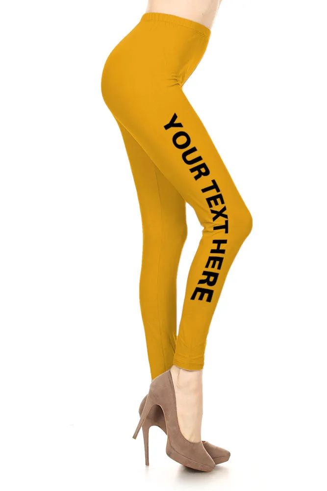 Your Own Text Customization Printed Leggings for Regular Plus 3X5X - Personalization