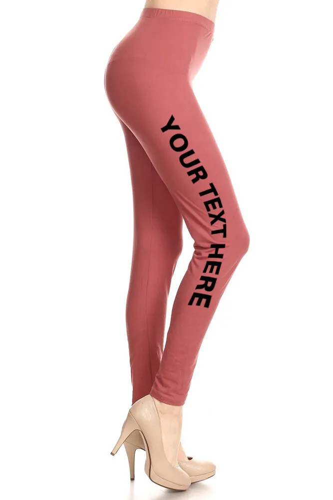 Your Own Text Customization Printed Leggings for Regular Plus 3X5X - Personalization