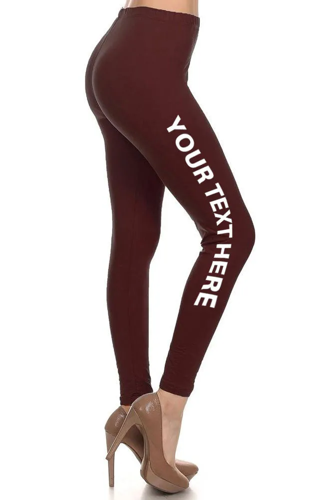 Your Own Text Customization Printed Leggings for Regular Plus 3X5X - Personalization