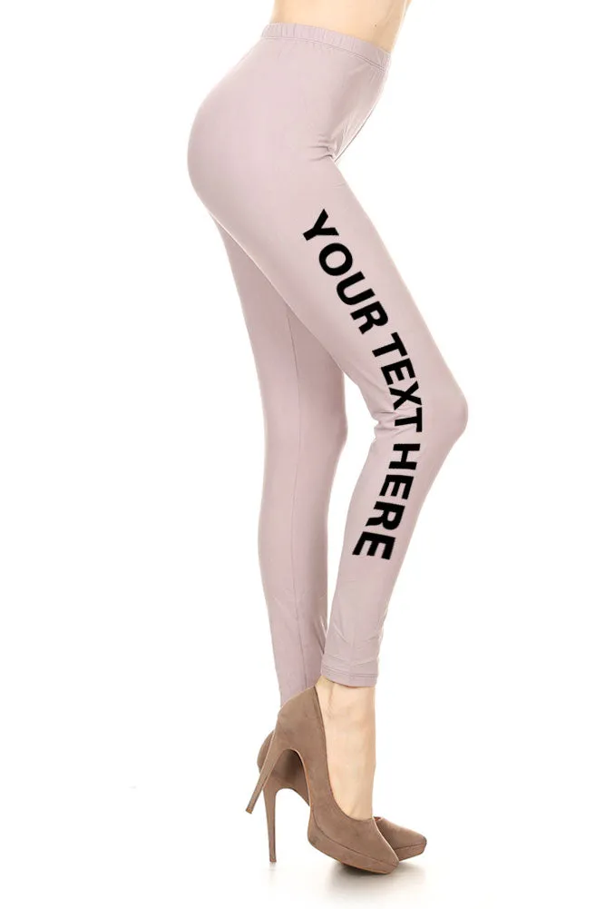 Your Own Text Customization Printed Leggings for Regular Plus 3X5X - Personalization