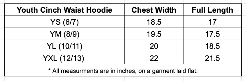 Youth Terry Cinch Waist Hoodie