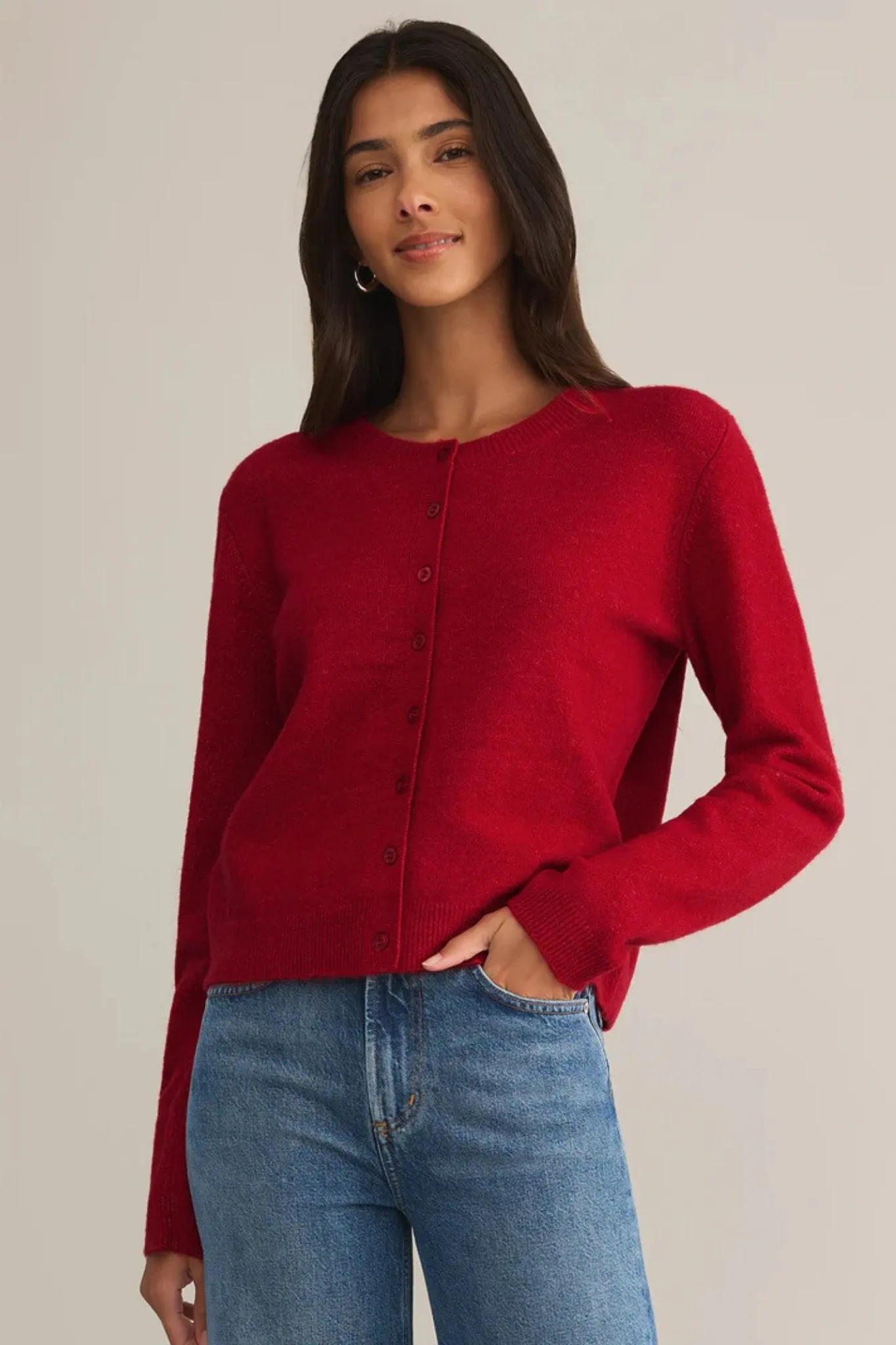 Z Supply: Outlook Cardigan in Haute Red