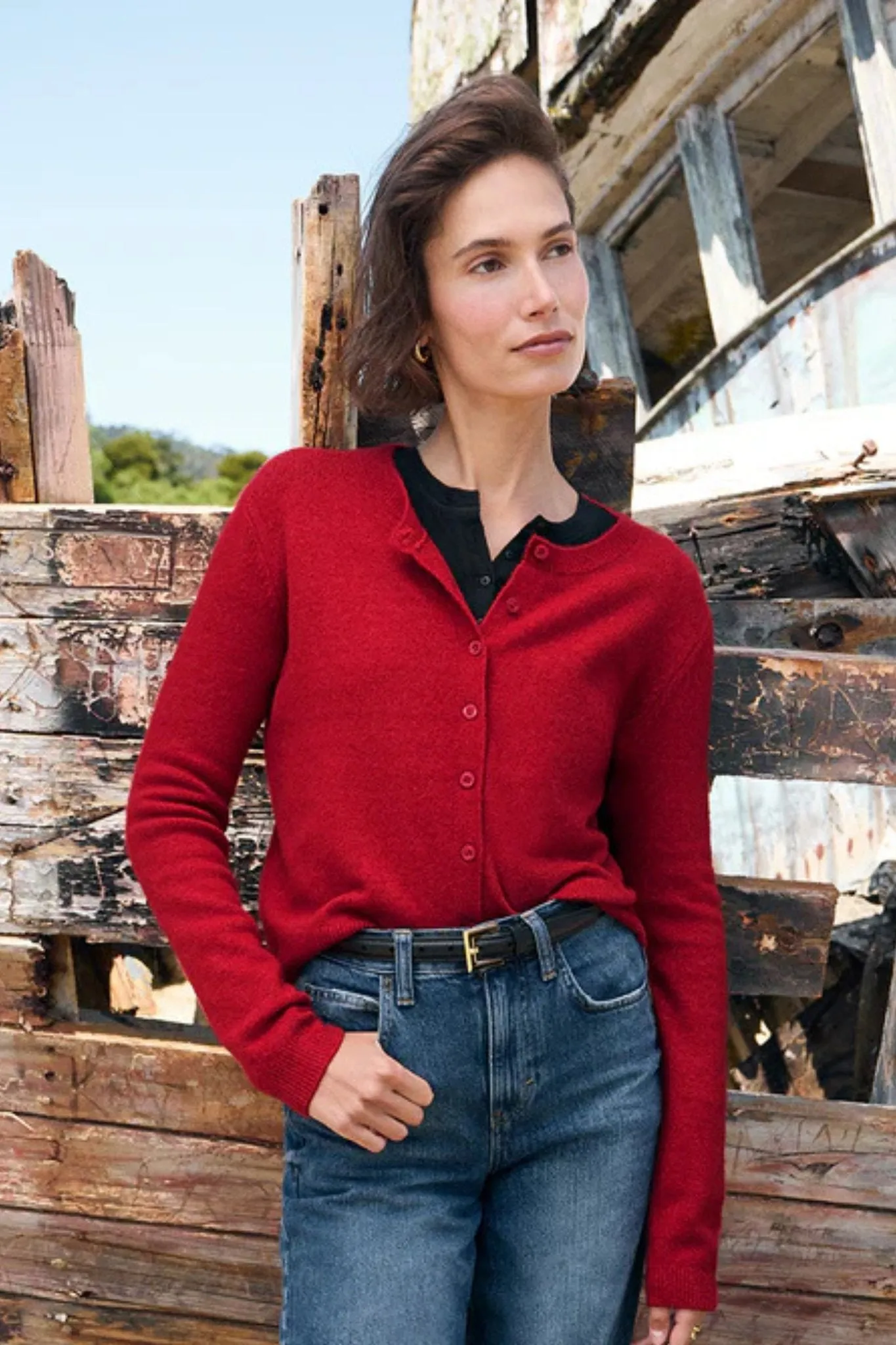 Z Supply: Outlook Cardigan in Haute Red