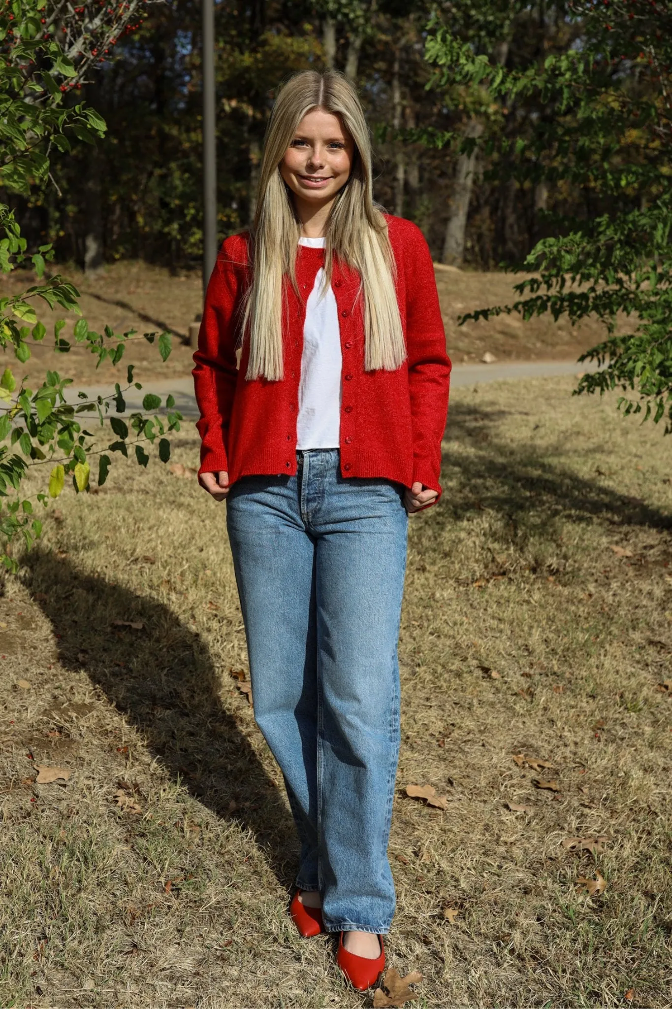 Z Supply: Outlook Cardigan in Haute Red